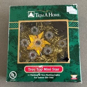 Vintage Trim A Home Electric Light Star Tree Topper Gold Kmart MCM